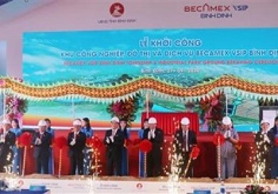 平定省Becamex VSIP工业、小区和服务业园区正式动工兴建 9月27日上午，越南政府常务副总理张和平出席平定省Becamex 