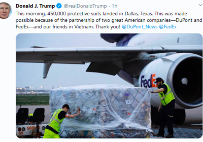 特朗普總統感謝越南協助美國應對疫情